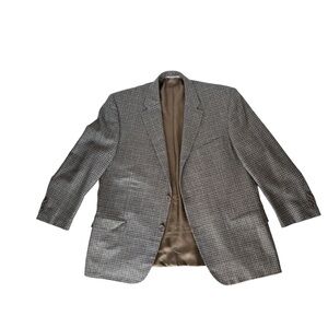 Canali Lightweight European silk/wool blend plaid check blazer | 58R IT (US 48R)